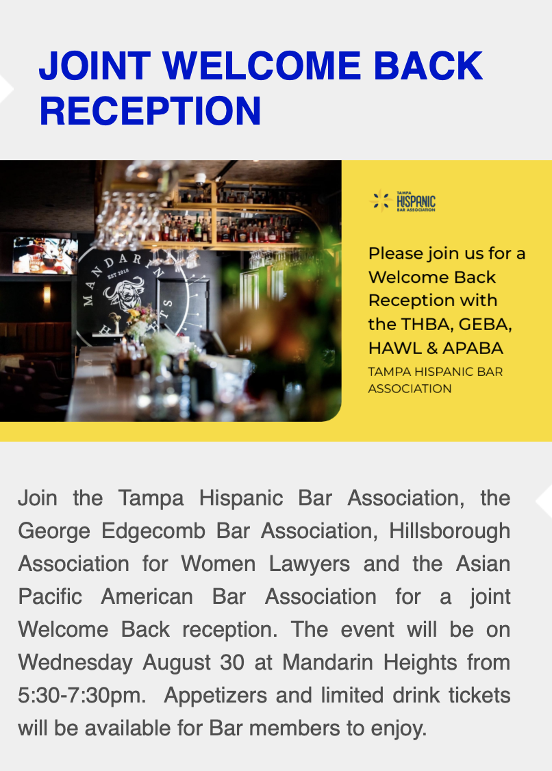 Welcome Back Reception