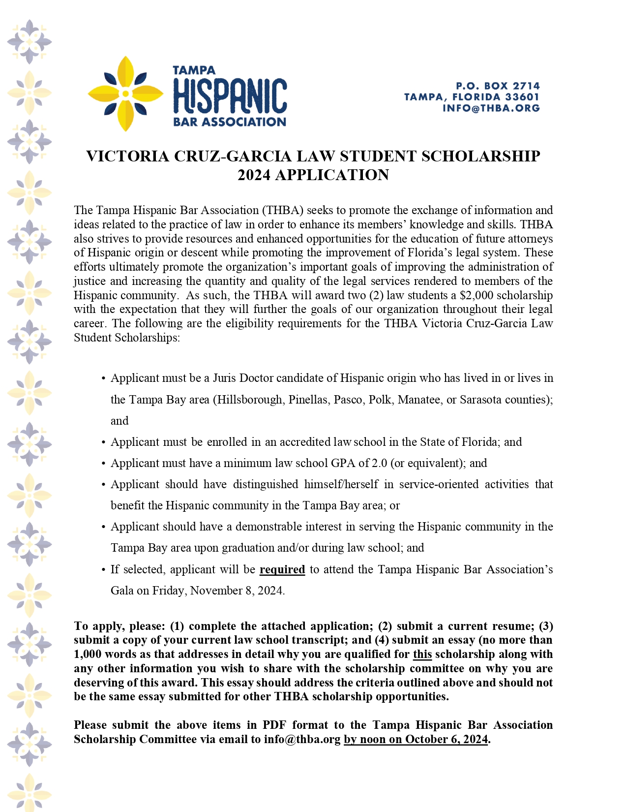 Scholarship deadline